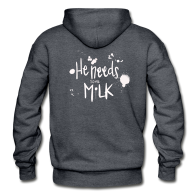 He Needs Some Milk Hoodie - charcoal gray