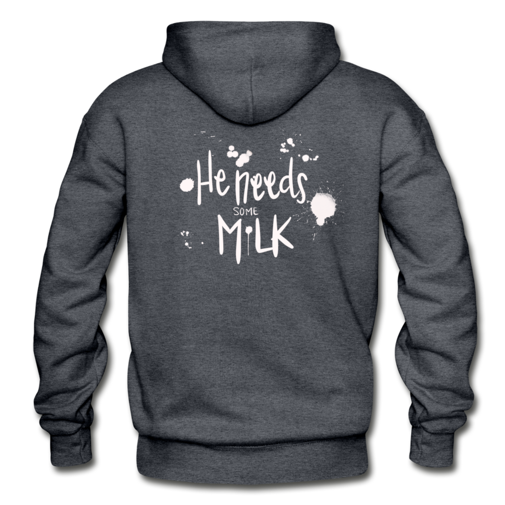 He Needs Some Milk Hoodie - charcoal gray