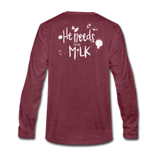 Load image into Gallery viewer, He Needs Some Milk Long Sleeve - heather burgundy
