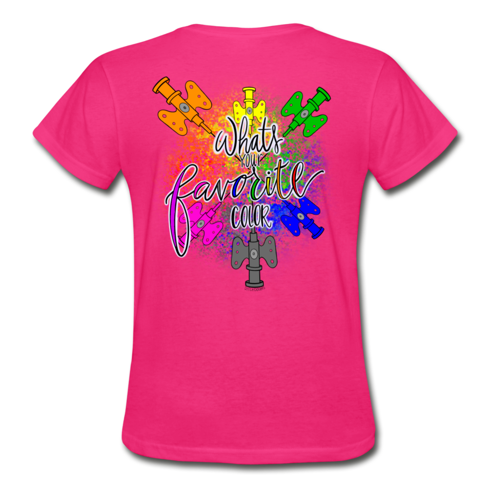 What's Your Favorite Color Ladies Short Sleeve - fuchsia