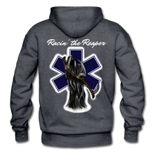 Load image into Gallery viewer, Racin&#39; the Reaper Hoodie - charcoal gray
