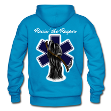 Load image into Gallery viewer, Racin&#39; the Reaper Hoodie - turquoise
