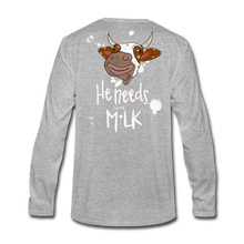 Load image into Gallery viewer, He Needs Some Milk Long Sleeve - heather gray
