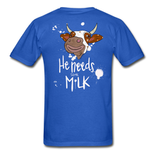 Load image into Gallery viewer, He Needs Some Milk Short Sleeve - royal blue
