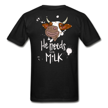 Load image into Gallery viewer, He Needs Some Milk Short Sleeve - black
