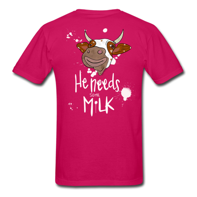 He Needs Some Milk Short Sleeve - fuchsia