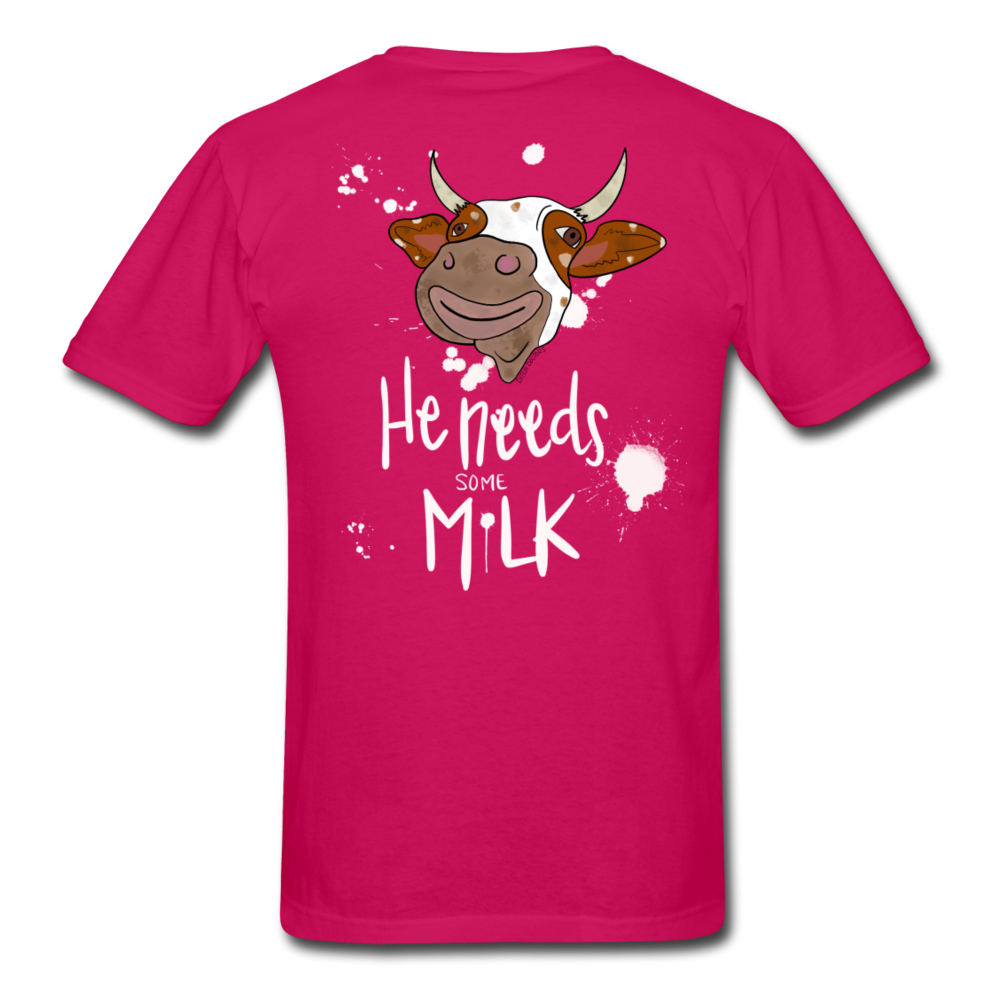 He Needs Some Milk Short Sleeve - fuchsia